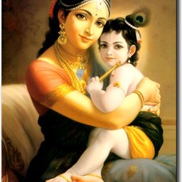 Wallpics Yellow & Red Krishna Printed Religious Waterproof  Wall Poster-11