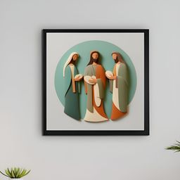 SOWPEACE Sea Green & Brown Religious Canvas Wall Art-image-3