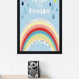 Gallery99 Turquoise Blue Follow The Rainbow Framed Wall Art-33