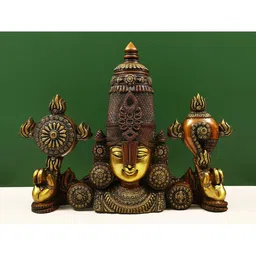 Exotic India Brown & Gold Toned Venkateswara as Balaji at Tirupati Showpiece-image-33