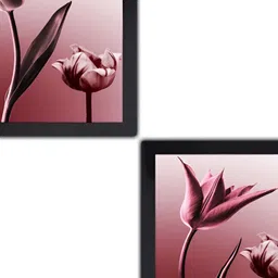 PnF Black & Pink 2 Piece Paper Floral and Botanical Painting Wall Art-image-52