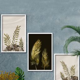 SAF Black & Grey 3 Pieces Modern Boho Art Painting Framed Wall Art-image-76