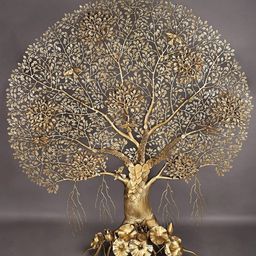 Exotic India Gold Toned Wall Mounted Super Large Tree of Life-4