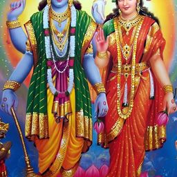 Wallpics Red & Blue Religious Paper Paintings Wall Art-image-80