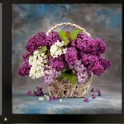 PnF Blue & Purple Floral and Botanical Wooden Paintings Wall Art-image-41
