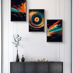 999Store Black & Red 3Pcs Abstract Wall Paintings-22