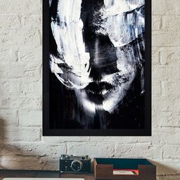 Gallery99 Black & White Abstract Face Textured Framed Wall Art-image-26