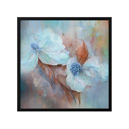 999Store Blue & Brown Canvas Floral And Botanical Painting Wall Art-picture-47