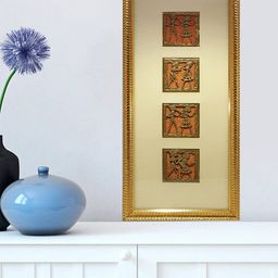 Gallery99  Beige Warli Figurine Seethrough Brass Wall Art-picture-6