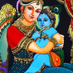 Wallpics Beige & Blue Lord Krishna Religious Printed Waterproof Wall Poster-image-44