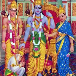 Wallpics Yellow & Blue Religious Paper Wall Poster-image-41