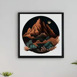 SOWPEACE Brown & Green Artisan Mountains Photographs Wall Art-21