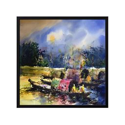 999Store Green & Yellow Canvas Abstract Painting Wall Art-image-75
