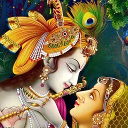 PnF Black & Green Radha Krishna Religious Wooden Painting Wall Art-image-78
