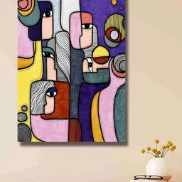 SAF Blue & Pink Abstract Canvas Waterproof Painting Wall Art-image-95