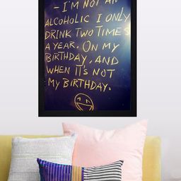 Gallery99 Blue & Yellow I'M Not An Alcoholic Texture Paper Framed Wall Art-image-56