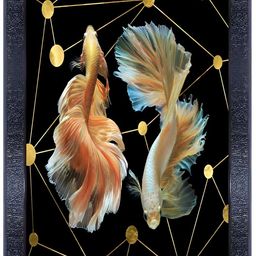 PnF Black & Orange Wooden Birds And Animals Wall Painting-image-66