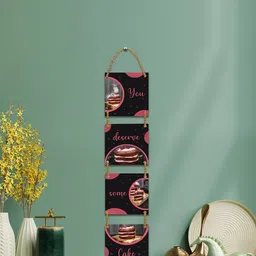 ROMEE Black & Pink Wooden Wall Hanging-image-57
