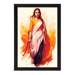 eCraftIndia Black & White Portrait Digital Printed Wall Painting-image-91