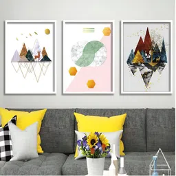 Aura White & Green 3 Pieces Wooden Abstract Wall Art-23