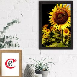 eCraftIndia Yellow & Black Sunflower on Sunny Say Satin Matt Texture UV Art Painting-54