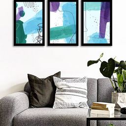 WENS Set Of 3 Multicoloured Wall Art Painting-81