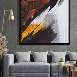 999Store Brown & White Abstract Painted Wall Art-image-6