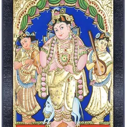 PnF Black & Blue Religious Glass Wall Painting-17