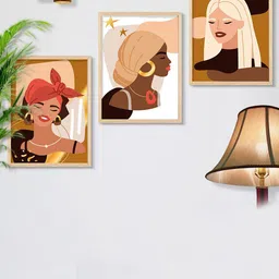 SAF Brown & Beige 3 Pieces Modern Wall Art-19