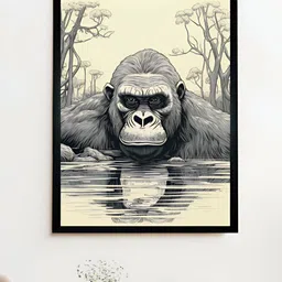 SOWPEACE Brown & Grey Canvas Birds and Animals Wall Photographs-56