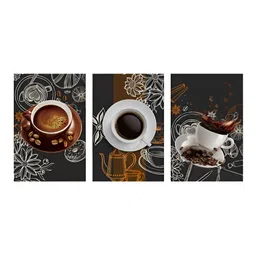 999Store Brown & White 3 Pieces Canvas Painting Wall Art-picture-47
