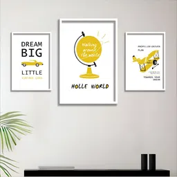 Aura White & Yellow 3 Pieces Other Wall Paintings-image-78