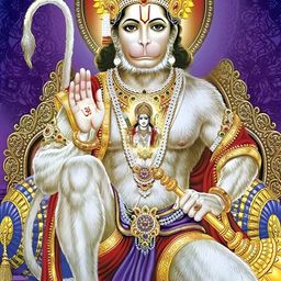 British Terminal White and Purple Hanuman Wall Sticker-12