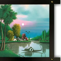 PnF Green & Pink Wooden Botanical Wall Painting-image-16
