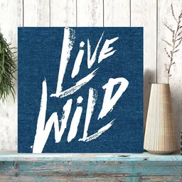 Gallery99 Blue & White Live Wild Textured Pinewood Wall Art-image-12