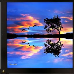PnF Blue & Yellow Wooden Birds And Animals Wall Painting-image-78
