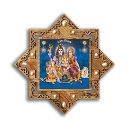 PnF Brown & Blue Wooden Religious Wall Painting-image-29