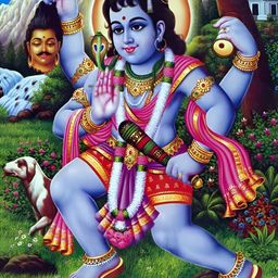 British Terminal Blue & Gold-Toned Religious Wall Painting-image-64