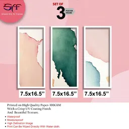 Aura Green & White 3 Pieces Wood Abstract Wall Paintings-image-8