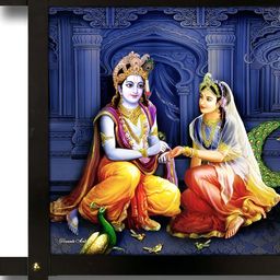 PnF Blue & Red Wooden Religious Wall Painting-image-77