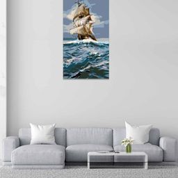 RANGOLI Blue & Beige Sailboat Wooden Wall Art-image-127