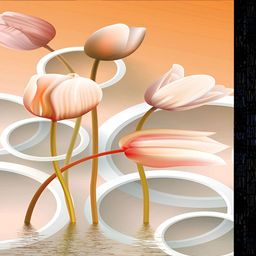 PnF Black & Grey Floral and Botanical Wooden Painting Wall Art-33