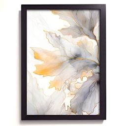 RANDOM White & Gold Toned Floral & Botanical Painting Wall Art-46