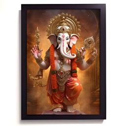 RANDOM Orange & Pink Religious Painting Wall Art-6