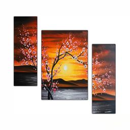 PnF Grey & Yellow 3 Piece Wooden Floral and Botanical Wall Painting-image-64
