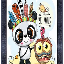 PnF Black & White Wooden Birds & Animals Painting Wall Art-image-49