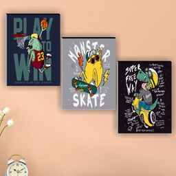 SAF Green & Yellow 3 Pieces Motivational Quotes Printed Wall Art-0
