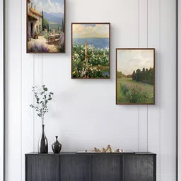 999Store Green & White 3 Pieces Floral And Botanical Wall Arts-56