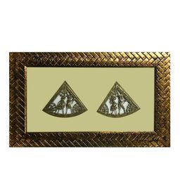 Gallery99 Beige & Gold Metallic Human Figurines Dhokra And Warli Framed Wall Art-image-86