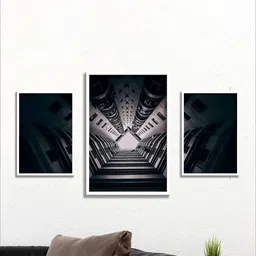 SAF White & Black 3 Pieces Printed Modern Wall Arts-image-11